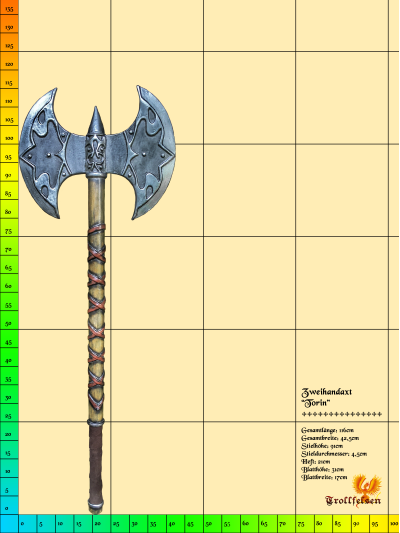 Torin LARP Axt Zweihand Trollfelsen Maße